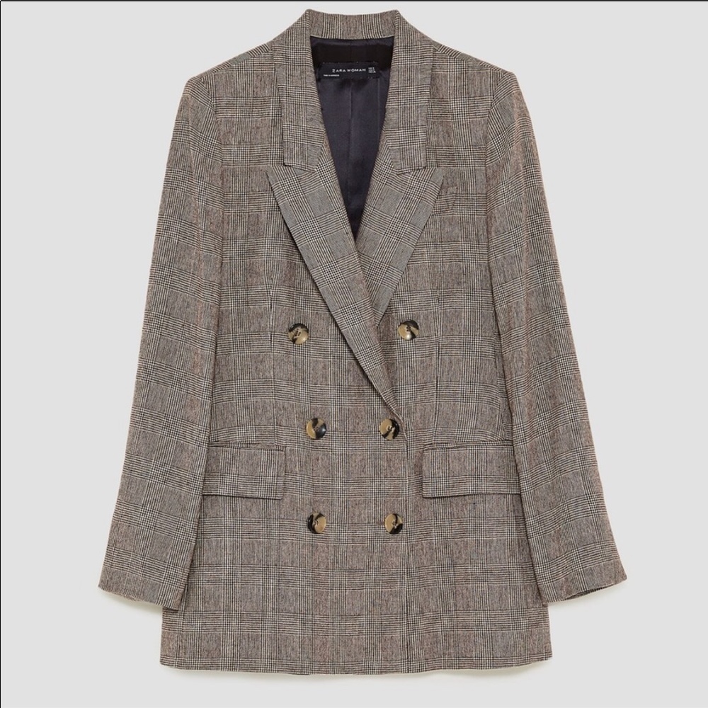 Zara brown checked blazer